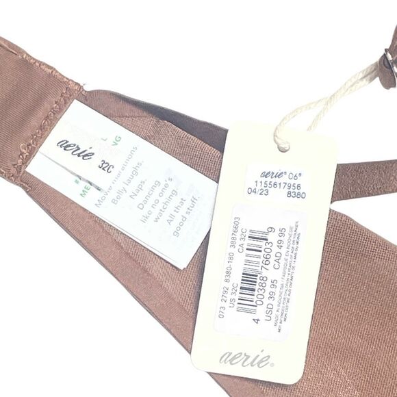 Aerie Smoothez Brown Mesh Unlined Balconette Bra 32C - Picture 4 of 5